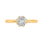 Old mine cut elongated cushion solitaire engagement ring 10k yellow gold