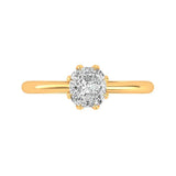 Old mine cut elongated cushion solitaire engagement ring 10k yellow gold