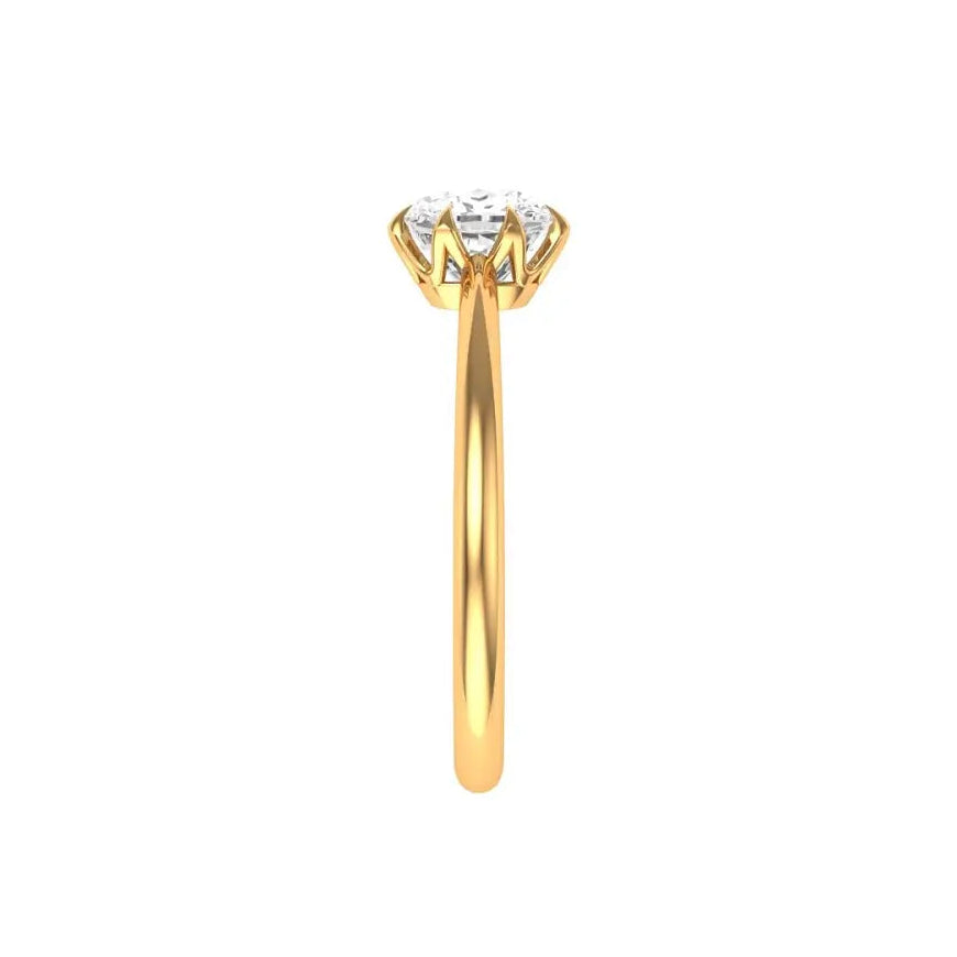 10k yellow gold engagement ring glossy finish