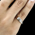 Mens signet ring yellow gold lab grown diamond