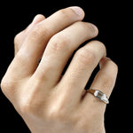 East west bezel set lab grown diamond ring 14k yellow gold for men