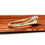 Emerald cut lab diamond signet ring yellow gold for him