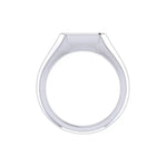 14k white gold mens signet ring glossy finish