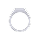 14k white gold mens signet ring glossy finish