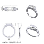 Mens statement signet ring with horizontal set emerald cut stone