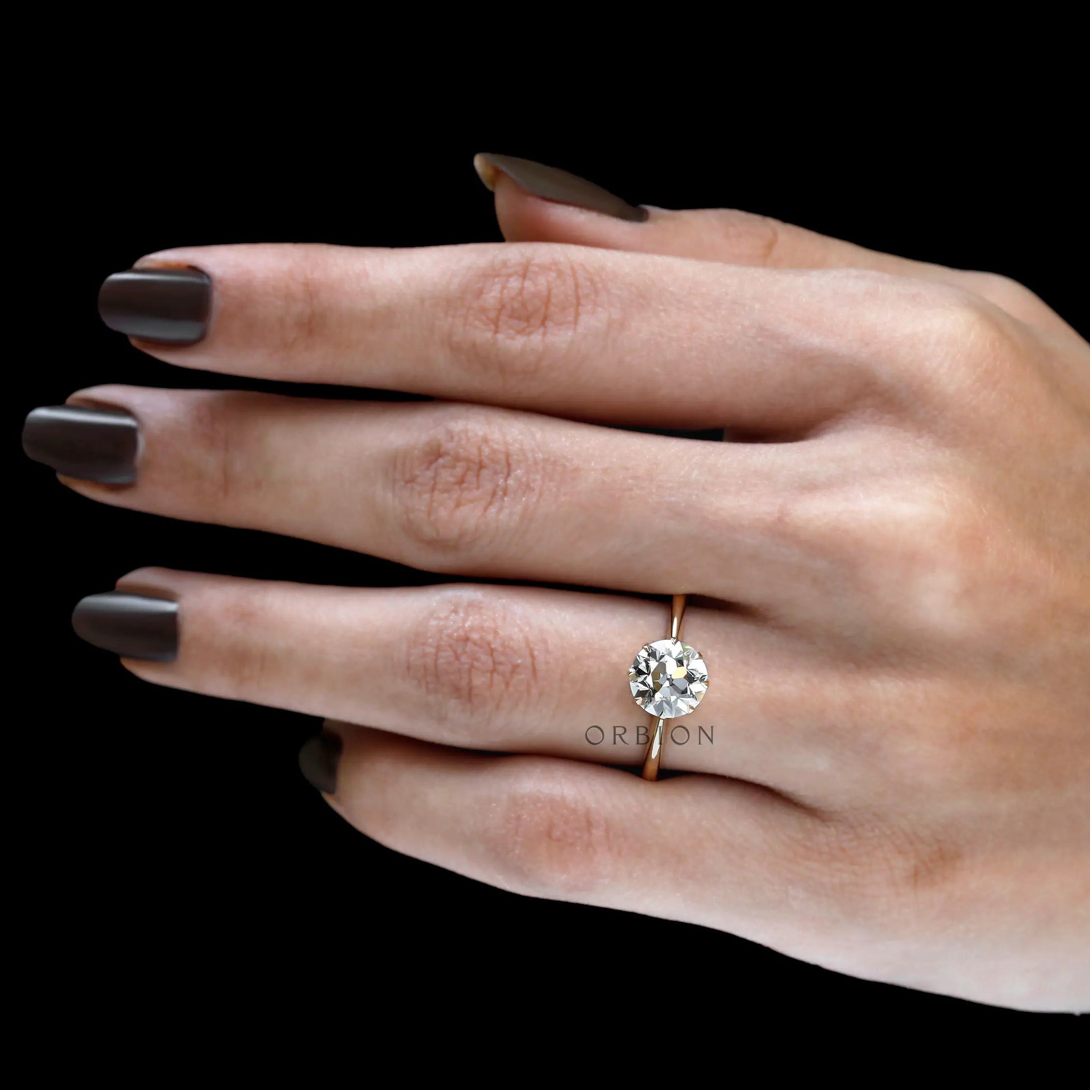 Vintage 2 ct old european cut lab diamond engagement ring