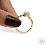 Round OEC lab diamond engagement ring lifestyle view