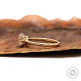 Side profile of 8 prong round OEC diamond ring