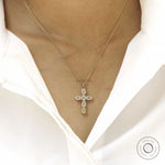 Timeless 14k Gold Holy Cross Pendant with Oval Lab-Created Moissanite Stones
