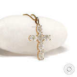 Everyday Wear Holy Cross Moissanite Pendant in 14k Yellow Gold
