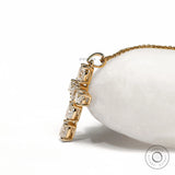 Oval Moissanite or Lab Diamond Holy Cross Pendant Necklace in 14k Yellow Gold for Men and Women