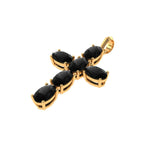 Perspective view of oval setting semi mount cross pendant design