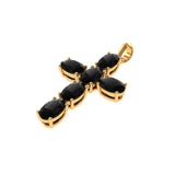 Perspective view of oval setting semi mount cross pendant design