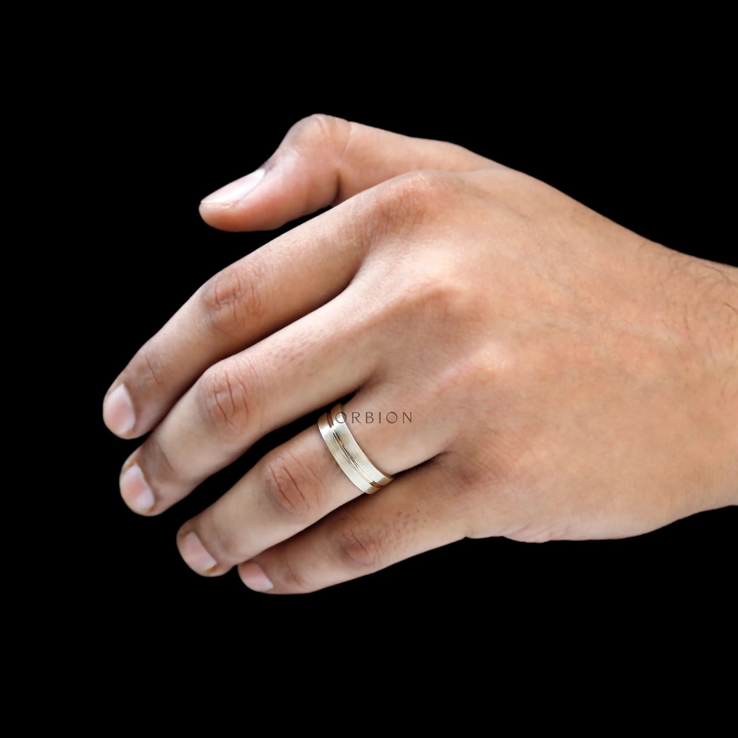 7 mm wide plain yellow gold wedding band modern design