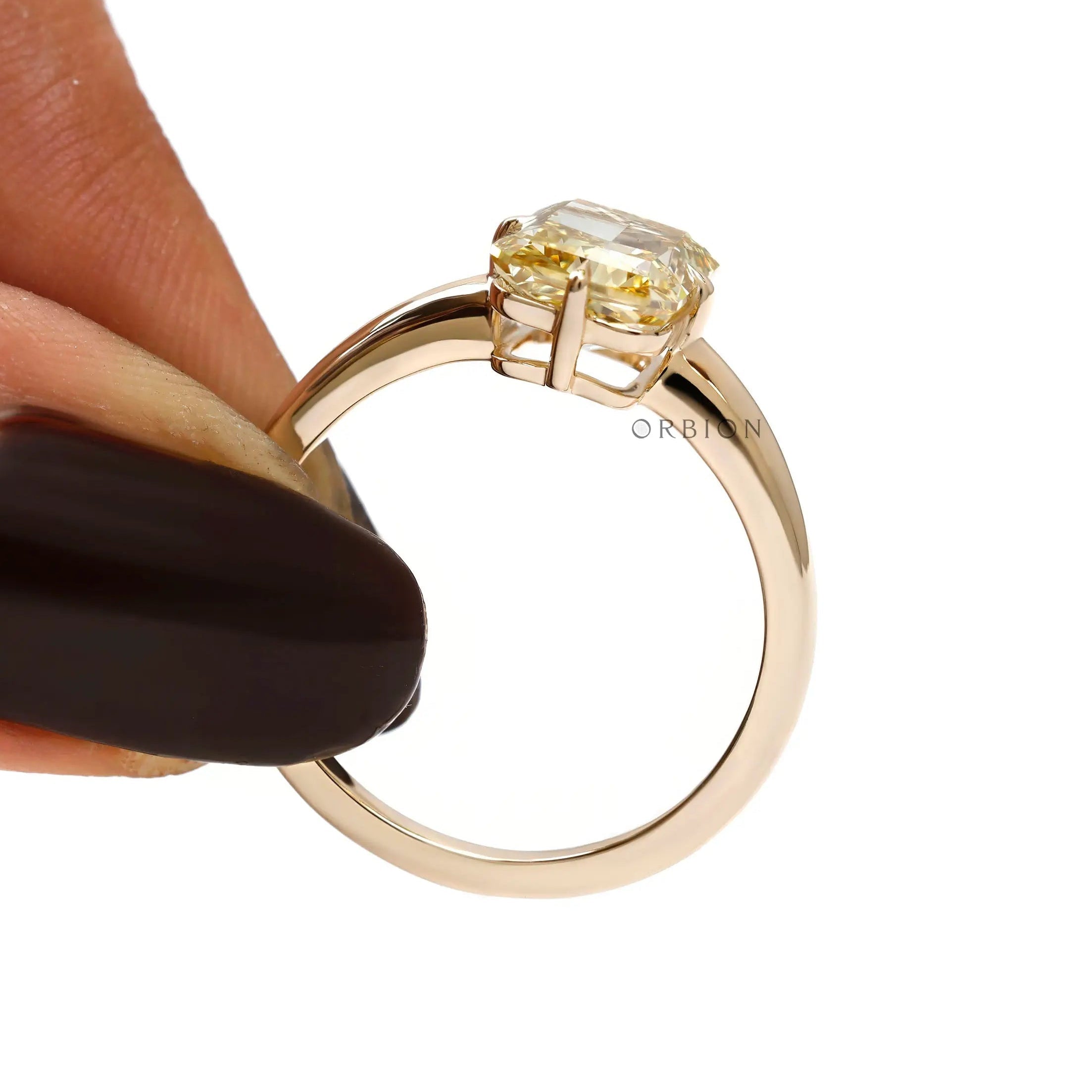Fancy yellow lab diamond statement ring lifestyle view
