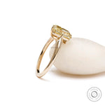 14k yellow gold tapered band radiant engagement ring