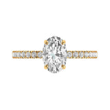 Oval cut lab diamond engagement ring in 14k yellow gold