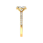 Minimalist oval diamond promise ring yellow gold