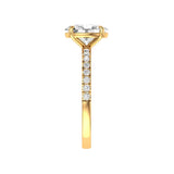 Minimalist oval diamond promise ring yellow gold