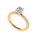 Oval brilliant cut engagement ring with side diamonds