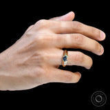 Contemporary men’s wedding band style hexagon moissanite ring 