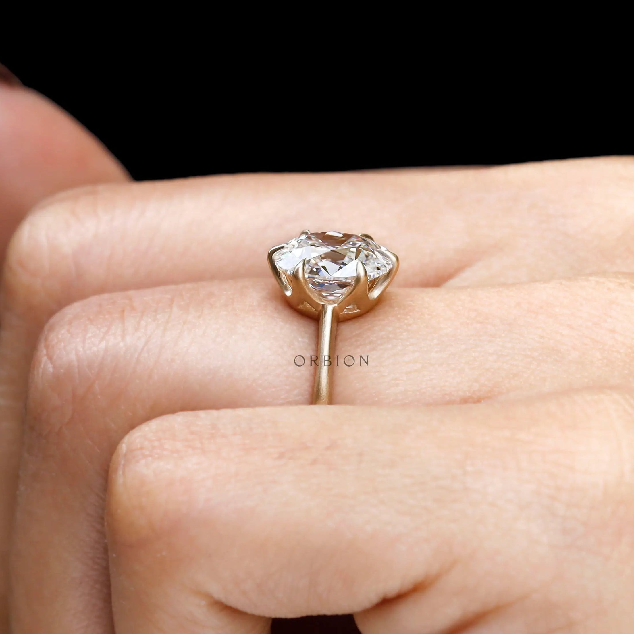 Classic antique inspired elongated cushion engagement ring