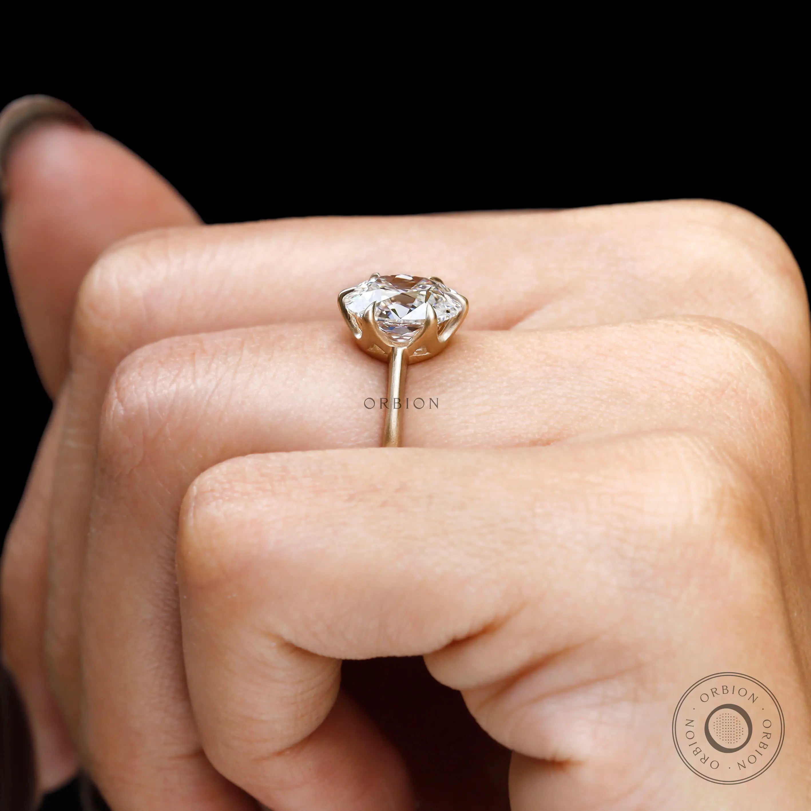 Classic antique inspired elongated cushion engagement ring