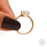 Minimalist brushed matte gold solitaire engagement ring