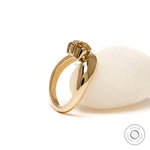 Oval old mine cut moissanite statement ring minimal modern design