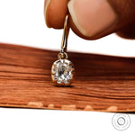 Yellow gold antique cut diamond drop earrings 