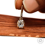 Yellow gold antique cut diamond drop earrings 