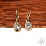Heirloom style elongated cushion drop earrings