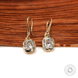 Heirloom style elongated cushion drop earrings