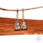 Vintage style moissanite drop earrings with ear wire hook