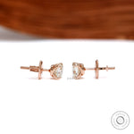14k rose gold vintage diamond stud earrings 