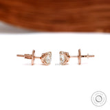 14k rose gold vintage diamond stud earrings 