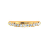 Half eternity lab diamond curved nesting band in 14K yellow gold front view