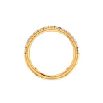 14K yellow gold half eternity nesting ring angled view