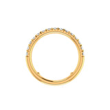 14K yellow gold half eternity nesting ring angled view