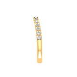Minimalist contour stackable diamond ring in yellow gold