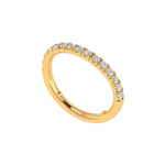 Chevron contour stackable wedding band with round brilliant diamonds
