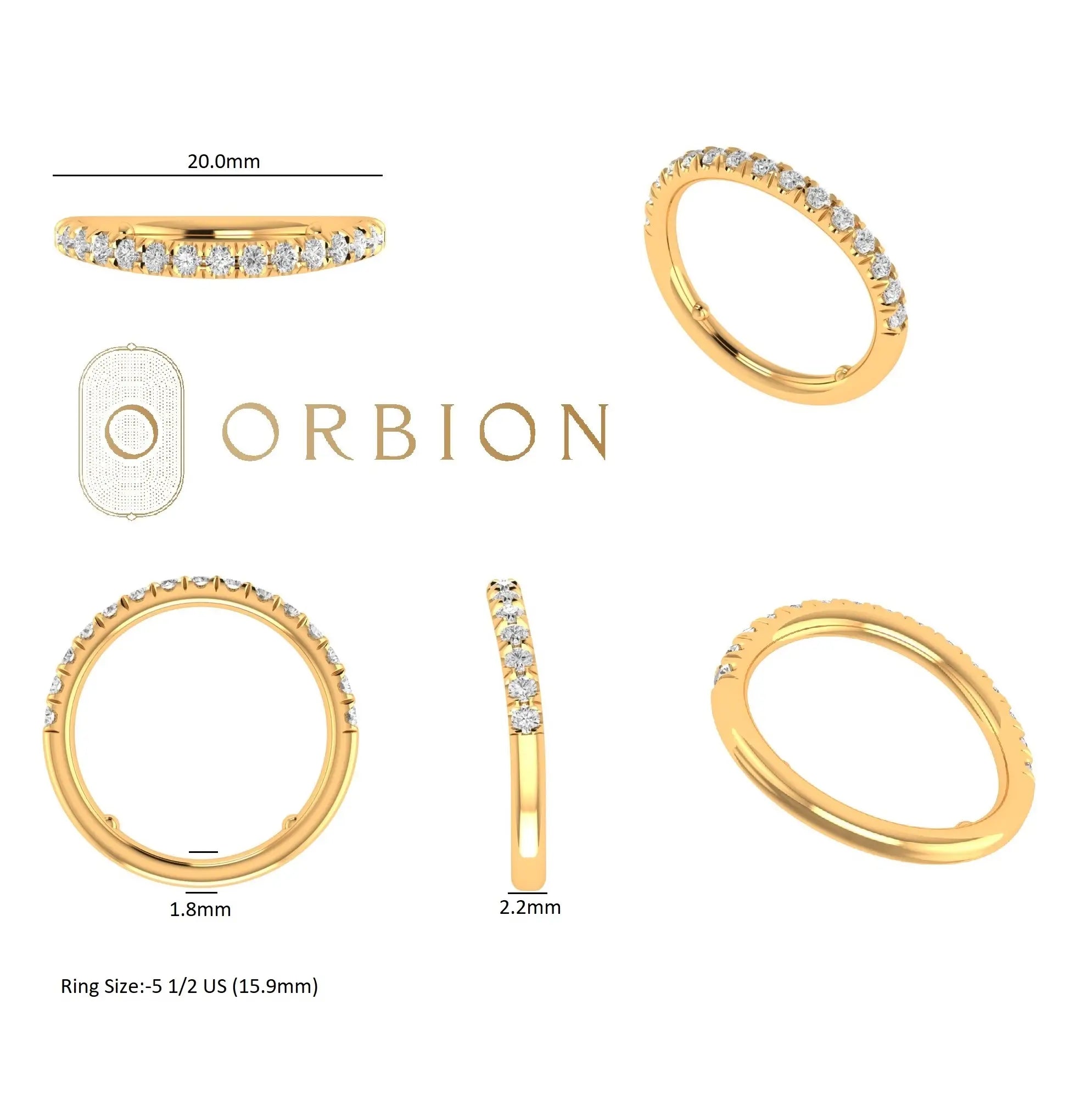 Chevron half eternity band designed to pair with engagement ring