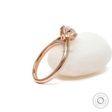 Cathedral engagement ring with hidden bridge detail side profile
