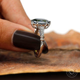 hexagon grey moissanite solitaire ring