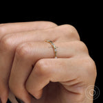 Dainty minimalist anniversary band in 14K yellow gold