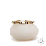 Station style full eternity moissanite wedding band in 14K yellow gold