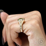Cushion champagne thick band engagement ring