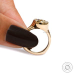 Glossy yellow gold engagement ring tapered band