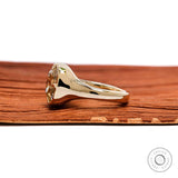 14k yellow gold chunky solitaire ring with champagne stone