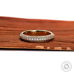 Three row diamond full eternity band in 18K yellow gold